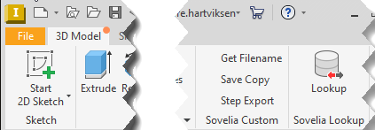 Sovelia Inventor Lookup ribbon