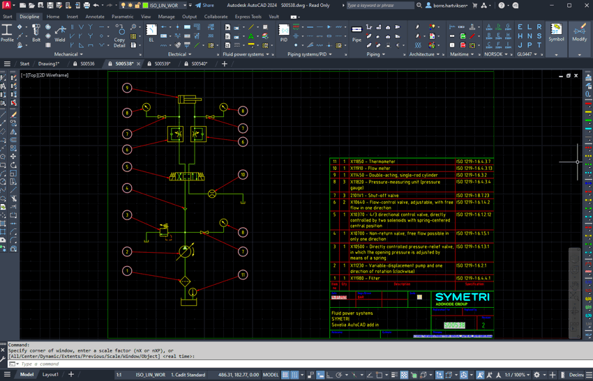 Sovelia AutoCAD Fluid user interface