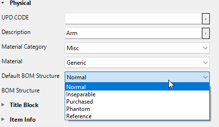 Edit BOM Structure in property editor - Sovelia Inventor