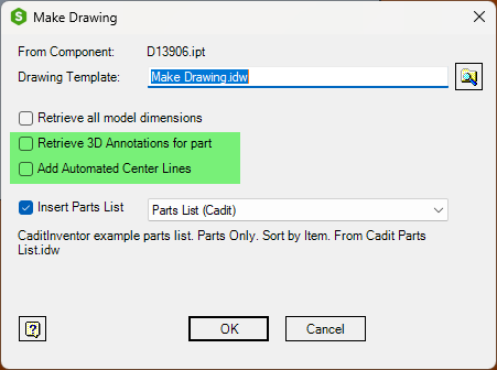 Automated 3D annotations and center lines Sovelia Inventor