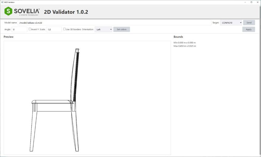 2D validation tool Sovelia Configurator 9.8