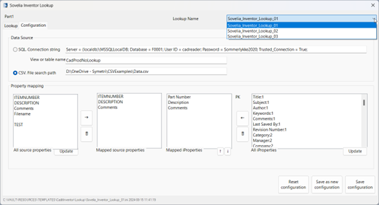 Create configuration Sovelia Inventor