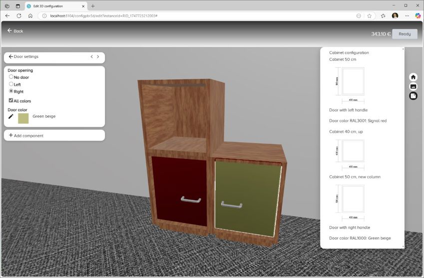 Report panel Sovelia Configurator 9.8
