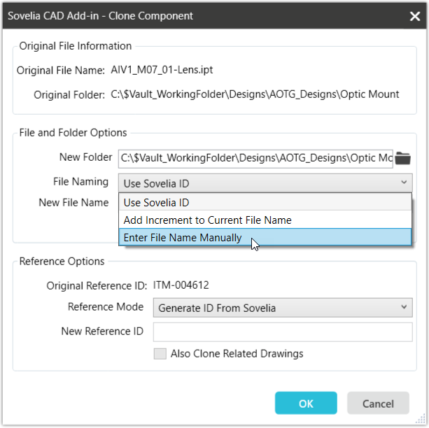 Manual File name in clone